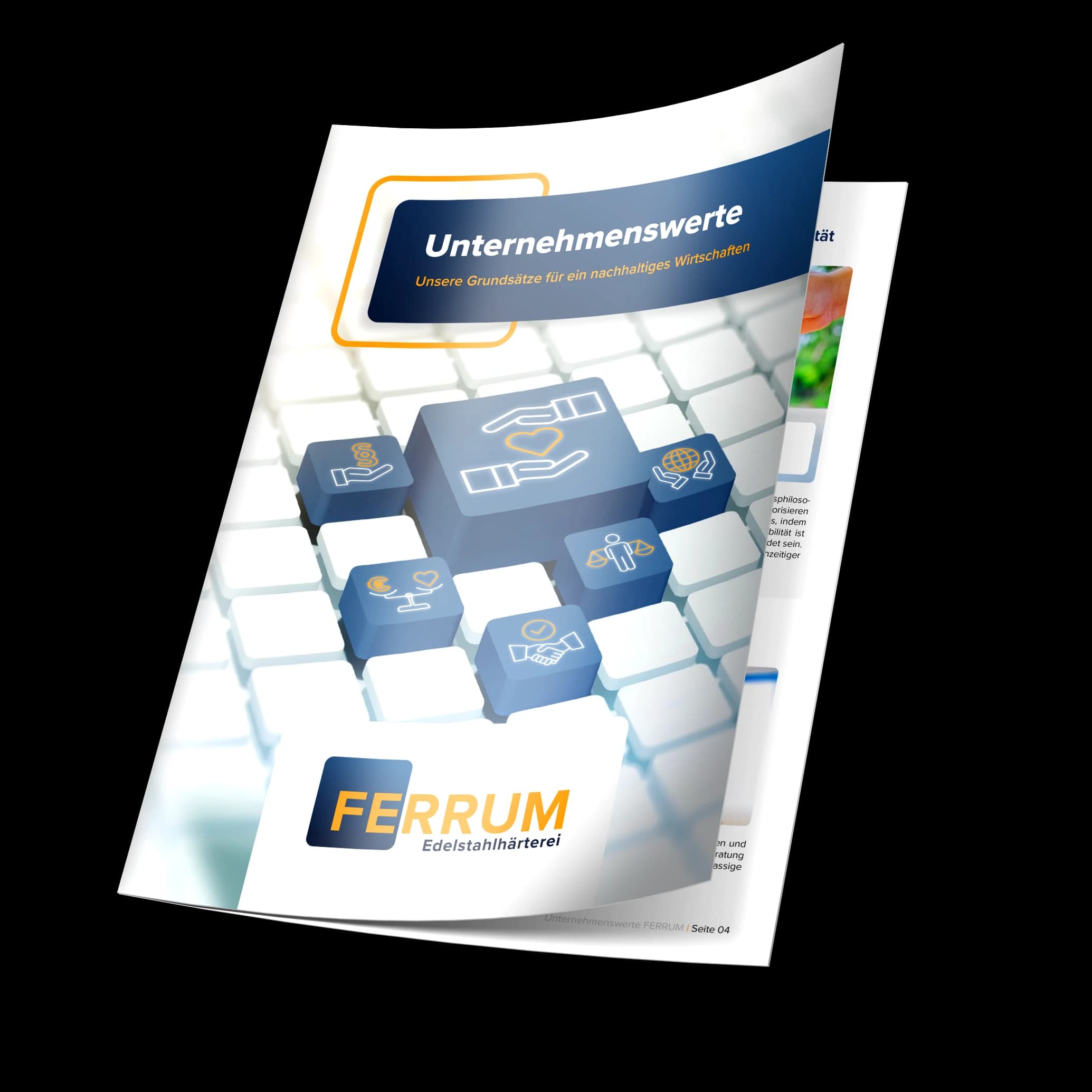 Titelseite der FERRUM-Broschüre Unternehmenswerte